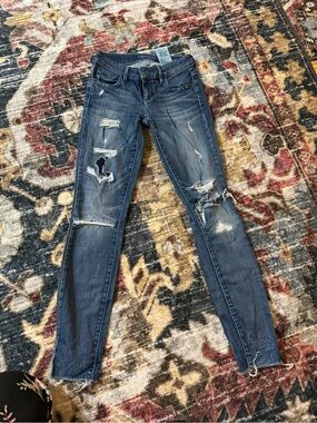 Guess Distressed Dark Blue Skinny Jeans for Women